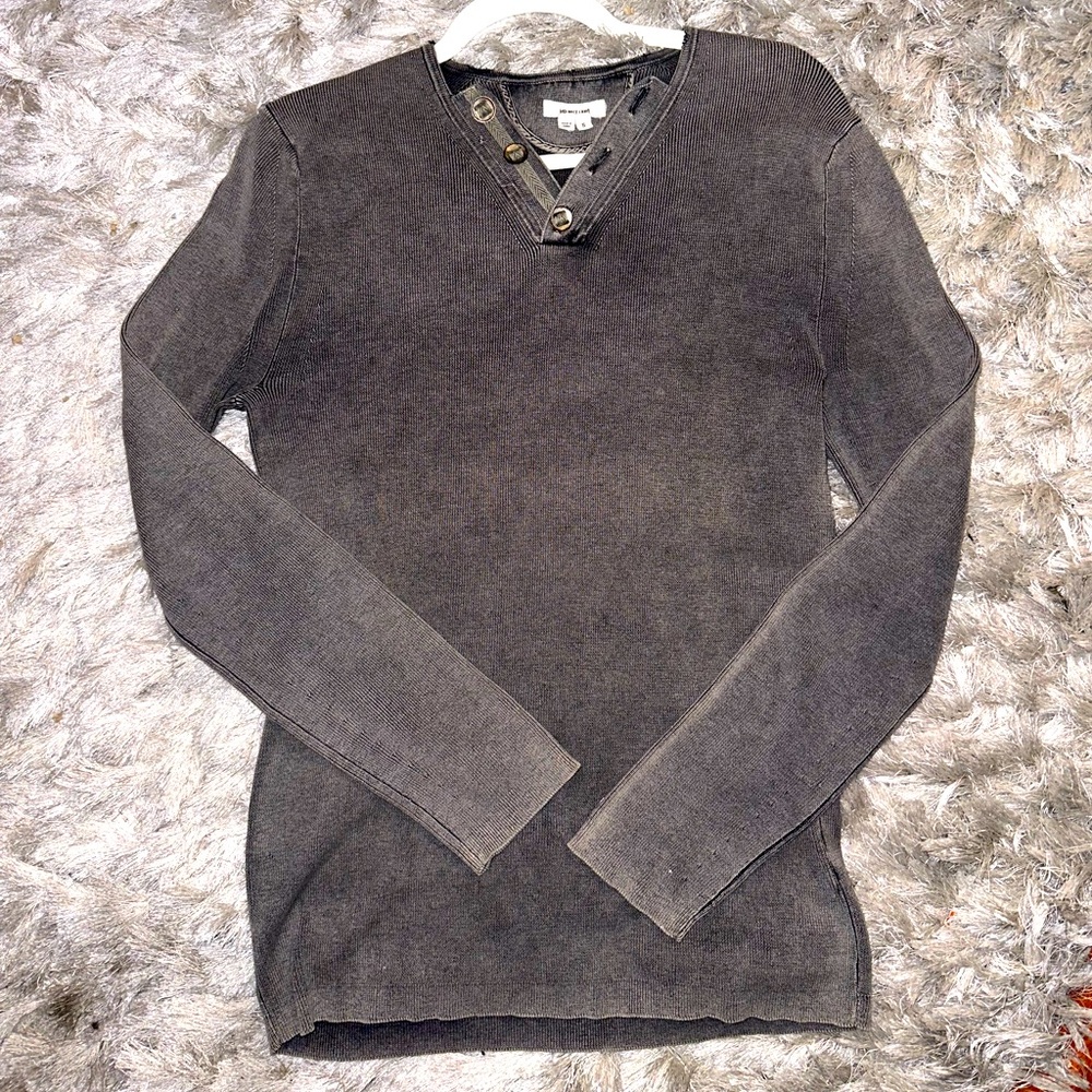 Helmet Lang long sleeve Henley in grey size small